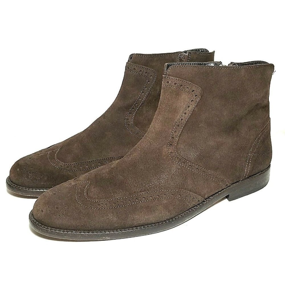 Luca Valentini Mens Boots Brown Size 44 Wingtip